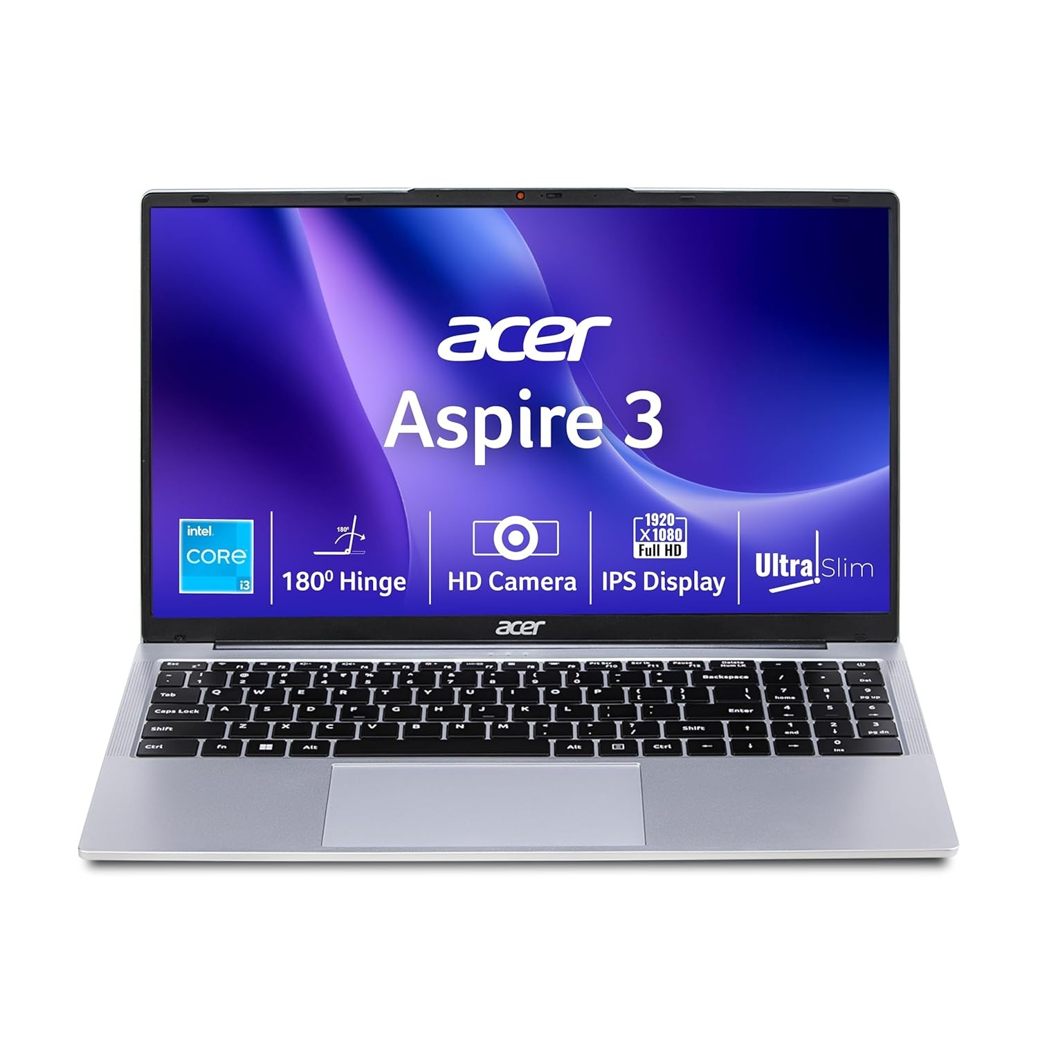 Acer Aspire 3 12th Gen Intel Core i3-1215U Premium Laptop (16GB RAM/512GB SSD/Windows 11 Home) A325-51,15.6" Full HD IPS Display, 54Whr Battery, Silver, 1.69 Kg