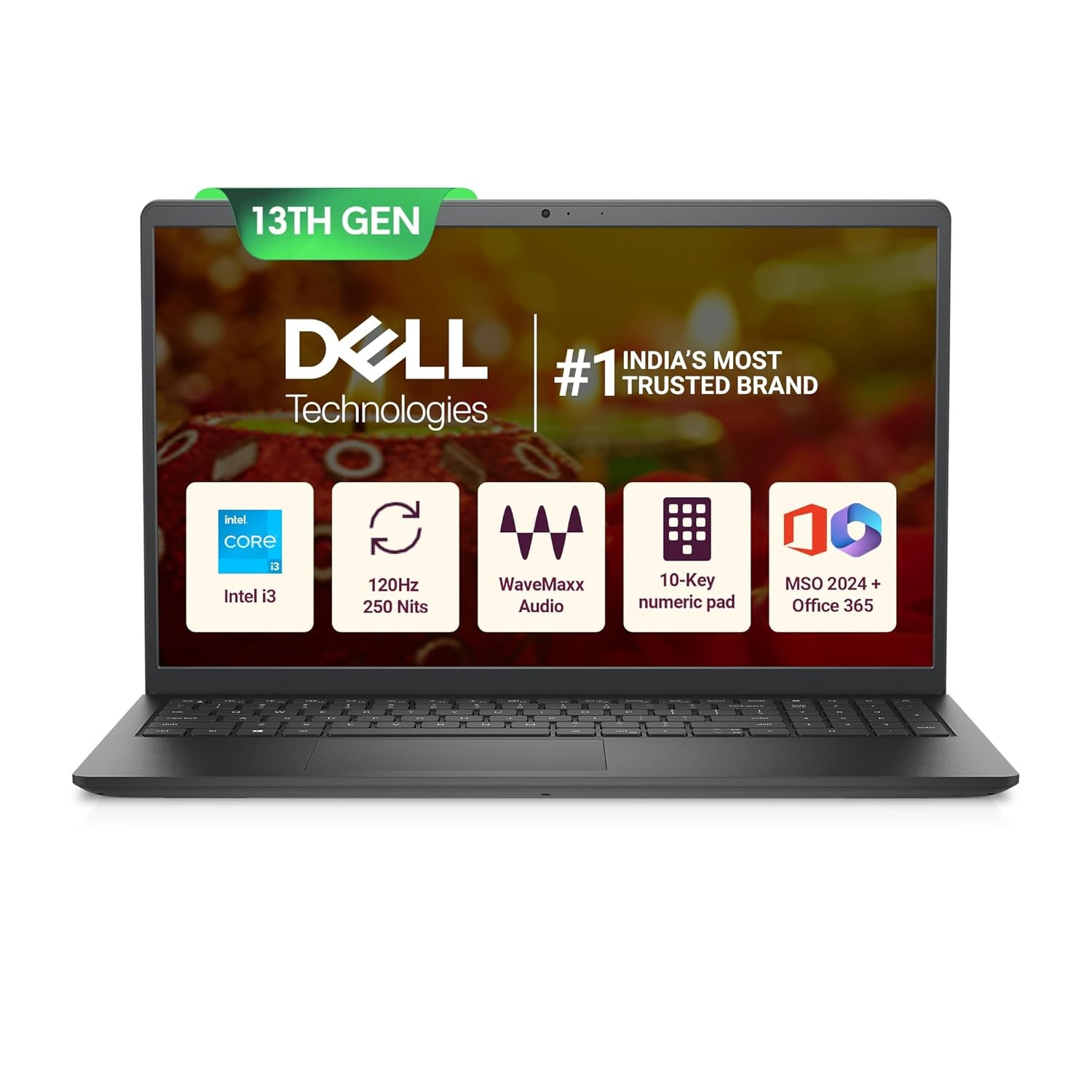 Dell 15 Intel Core i5 13th Gen - 1334U, 16GB DDR4 RAM, 512GB SSD, FHD 15.6"/39.62 cm, Windows 11, MSO'21, Grey, 1.66kg, 120Hz 250 nits Display, 15 Month McAfee, Thin & Light Laptop