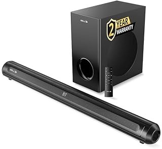 GOVO GOSURROUND 900 | 200W Soundbar | 2.1 Channel Home Theatre | Deep Bass from 6.5” Subwoofer | BT v5.3, HDMI, AUX, USB Connectivity | 4 EQ Modes | Sleek Remote & LED Lights+Display (Platinum Black)