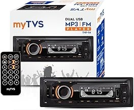 myTVS Universal Single DIN MP3 Media Player for All Cars | Car Music Player with Bluetooth| Car Stereo System (Music & Charging), AUX in, FM, Hands Free Calling & Remote Control | TMP-54